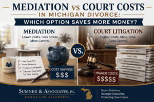 mediation vs court cost Michigan divorce